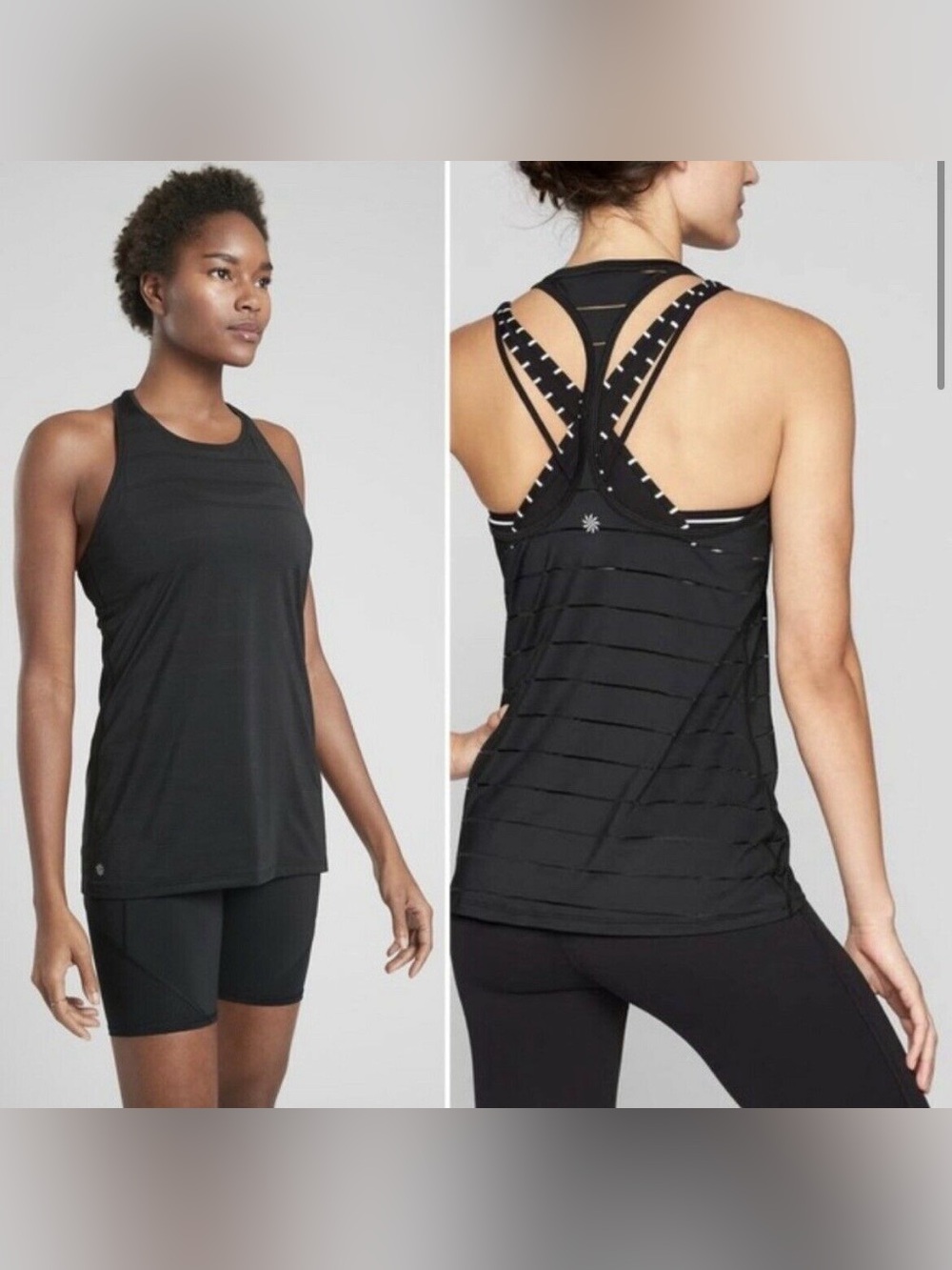 Athleta Black Racerback Performance Chi Tank - XS